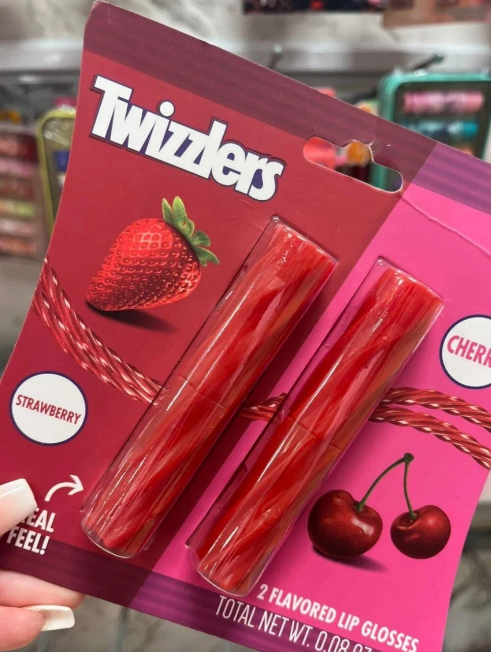 Red Flavored Lip Gloss Duo - Strawberry & Cherry